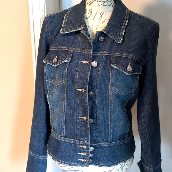 Denim Jacket with Graphic Back - Picture 3 of 5